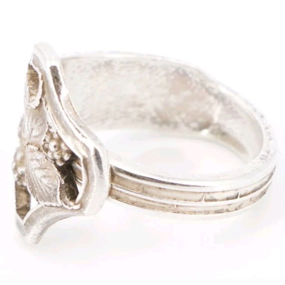 Vintage Sterling Grapevine Spoon Handle Ring 11. 5 - Picture 3 of 7